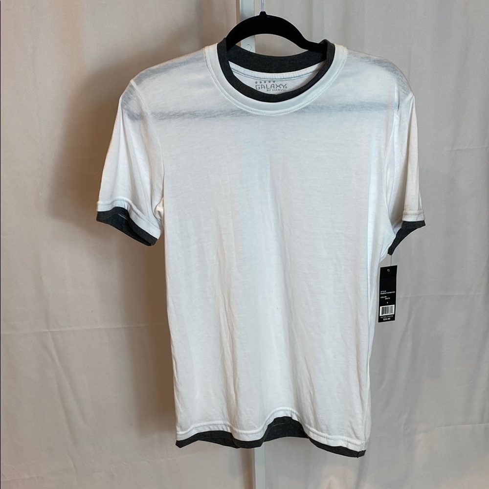 Galaxy By Harvic White Tee with Black Accents